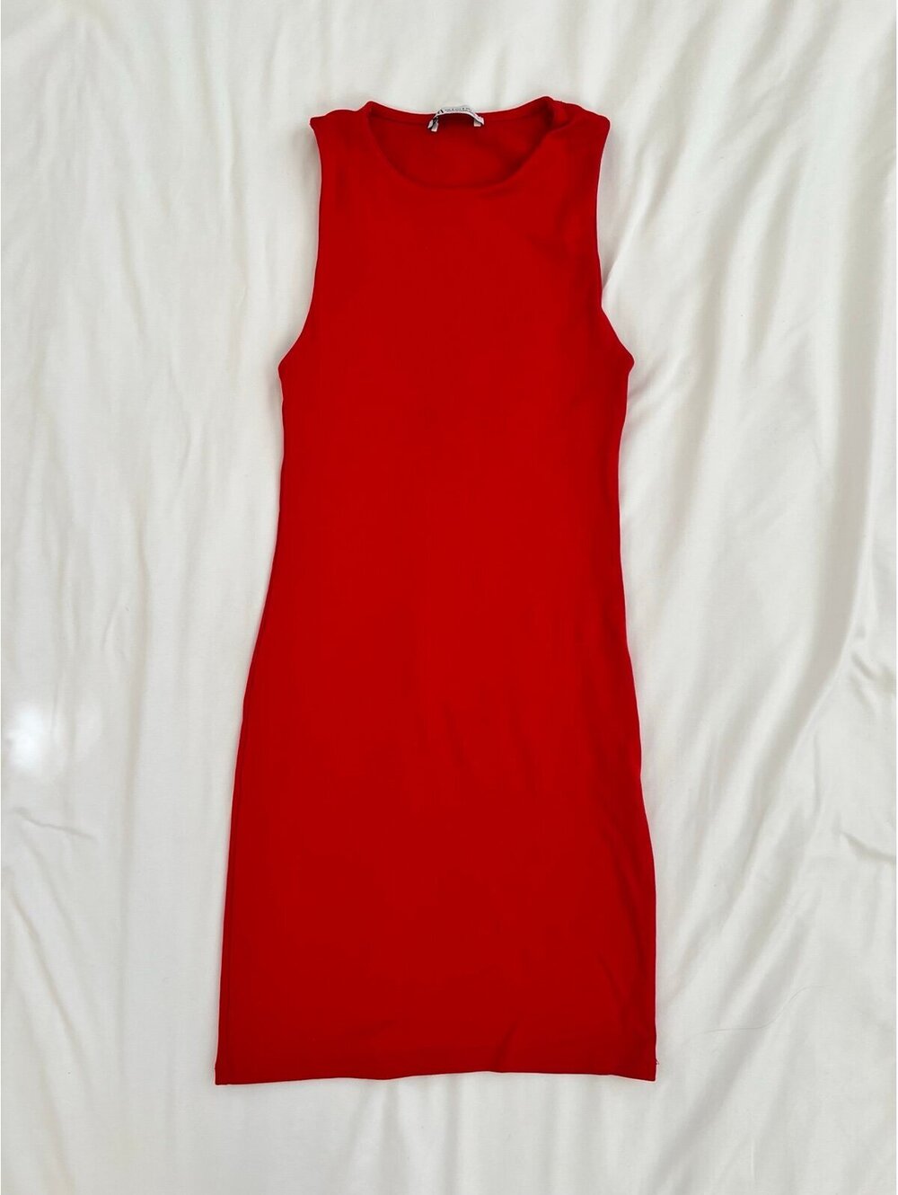 Zara women’s size small red sleeveless mini bodycon dress